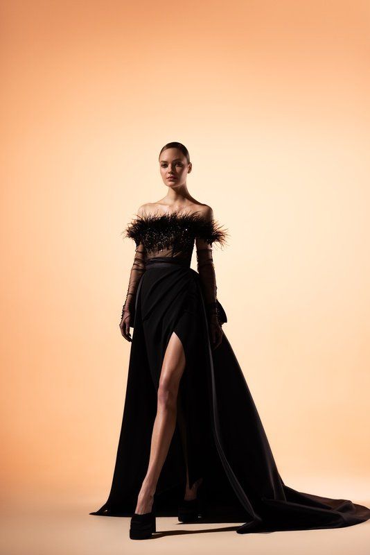 Сукня Alana, шлейф Dewora та рукавиці Edita Black