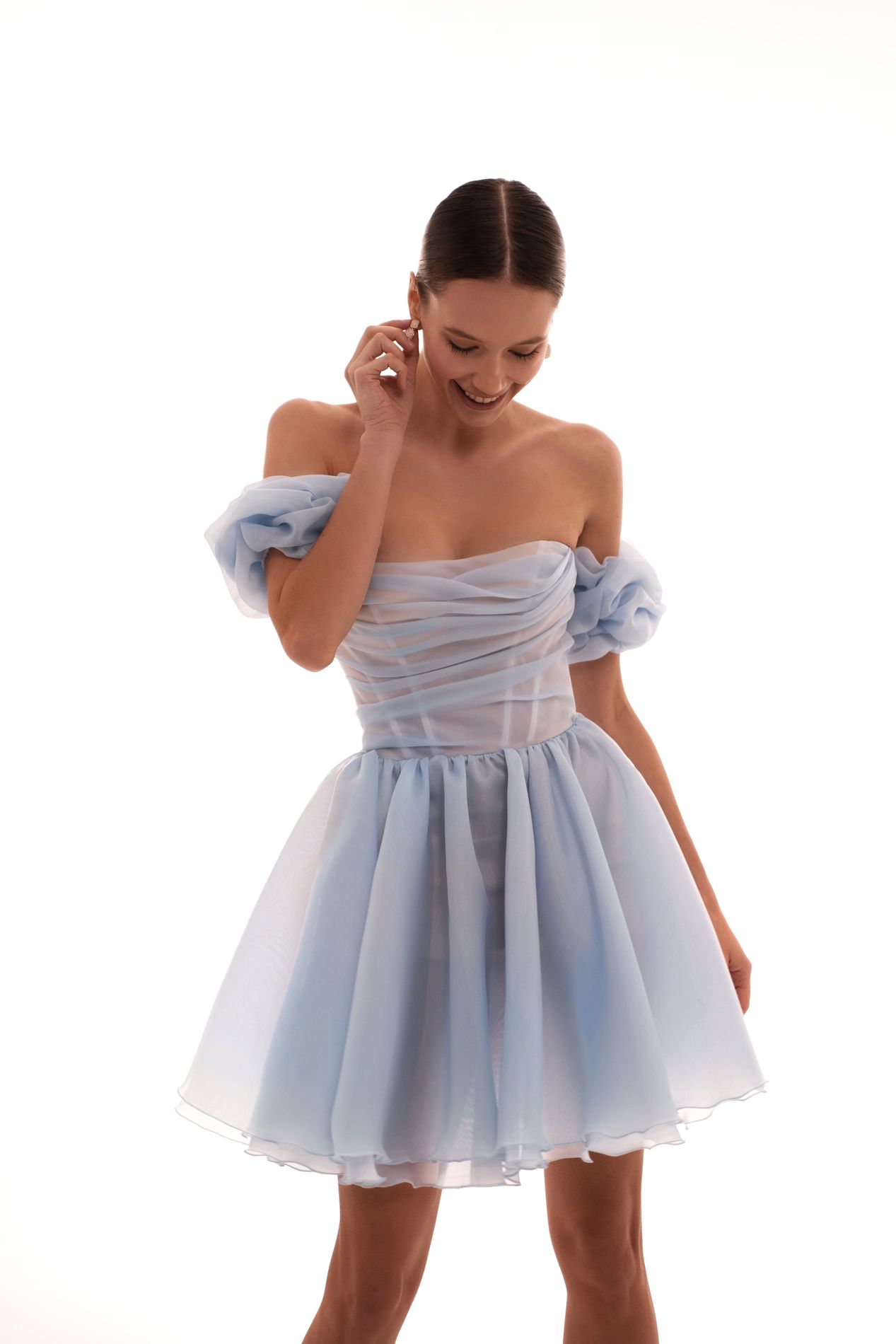 Dress & Sleeve Eustoma Blue